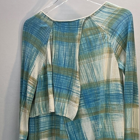 Anthropologie Sparrow Green Blue Revolution Waterfall Cardigan Medium Split Back - Picture 7 of 8
